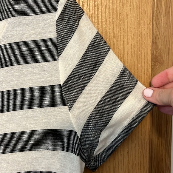 Merona size xs short sleeve black and white striped t-short dress - Picture 3 of 5